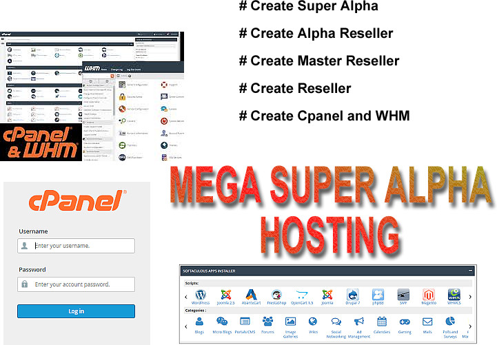 MEGA SUPER ALPHA $19 per month Hosting, Create SUPER ALPHA Cpanel & WHM Free SSL