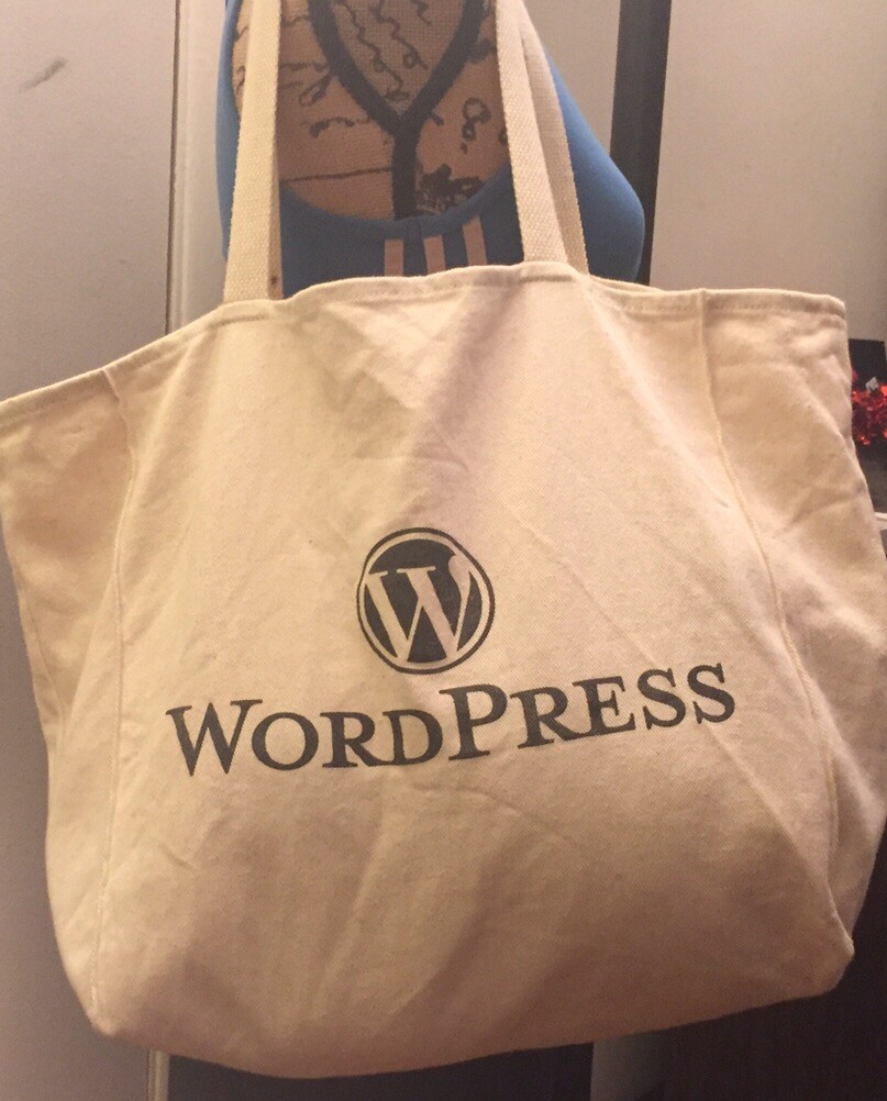 WordPress Sturdy Cotton Tote Shoulder Shopping Bag Website Hosting Tech Promo
