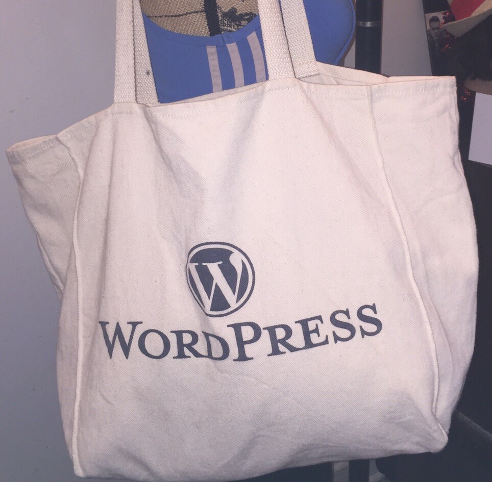 WordPress Sturdy Cotton Tote Shoulder Shopping Bag Website Hosting Tech Promo