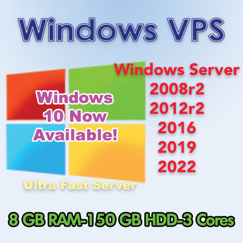 RDP Windows Server 2016 – VPS – CPU 8 GB RAM – USA – Yearly
