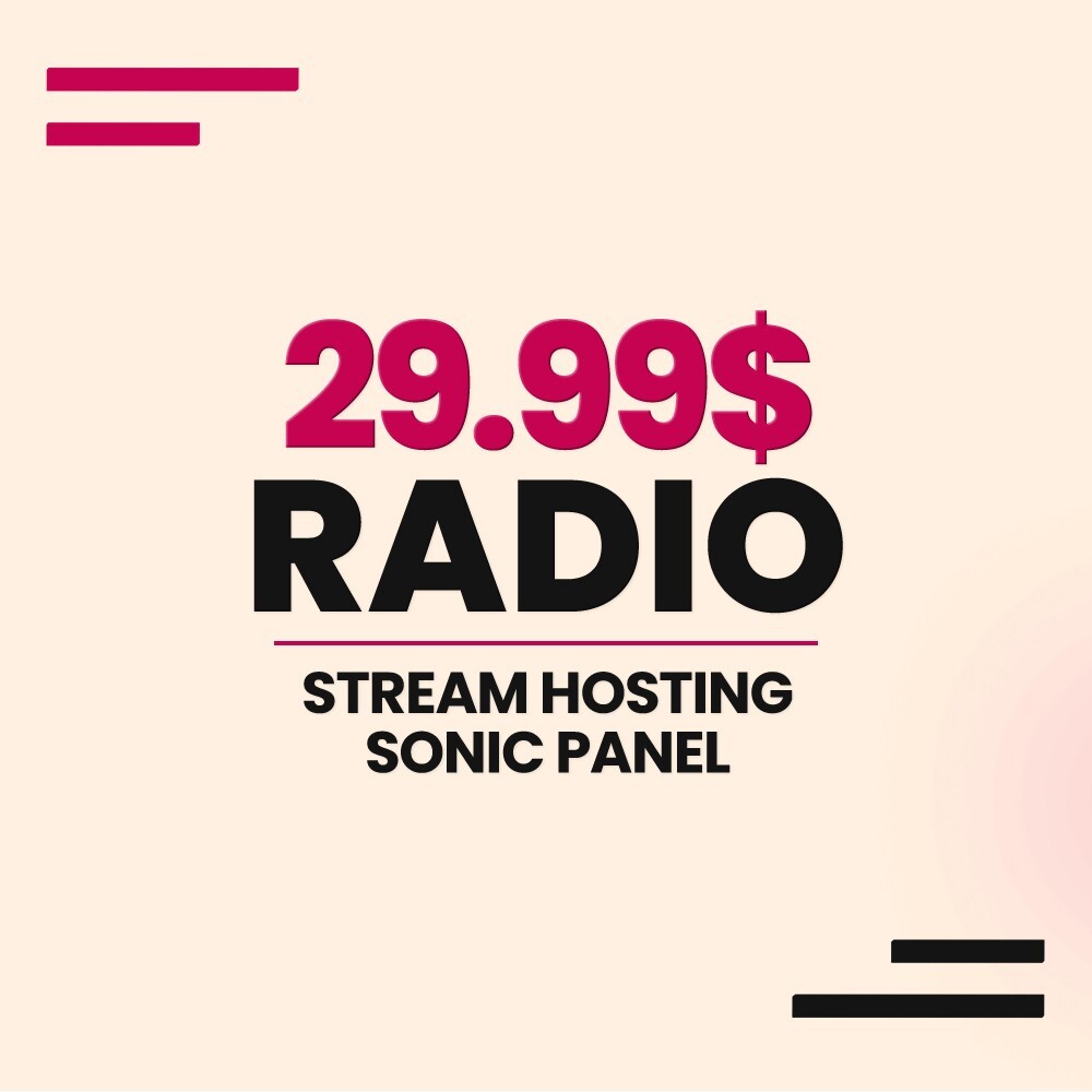 Cheap and Secure Radio Streaming Hosting 1 Year 5 GB NVMe SSD Sonic Panel
