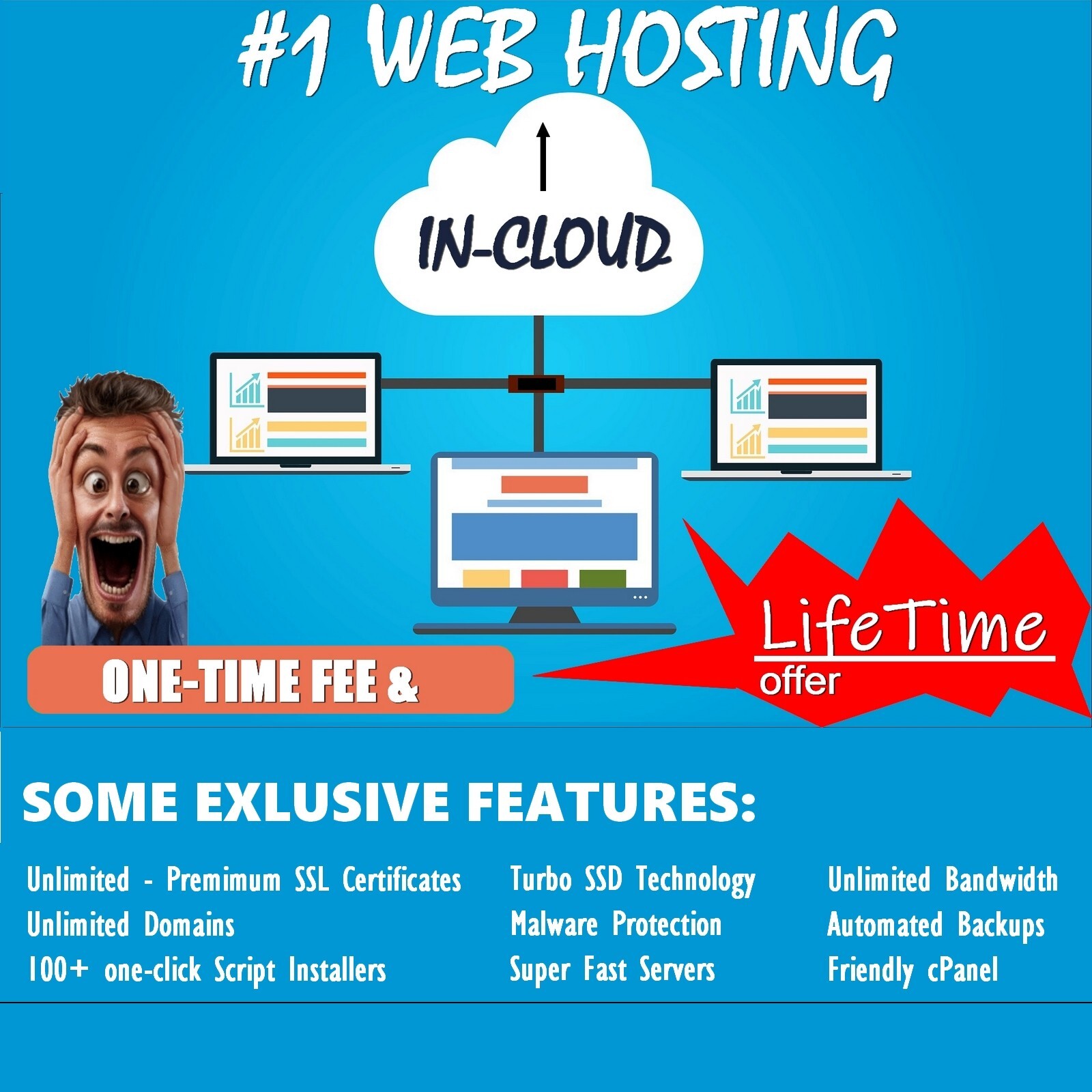 Unlimited Cloud Web Hosting, +100 Softaculous, Turbo SSD, Premium SSL – Lifetime