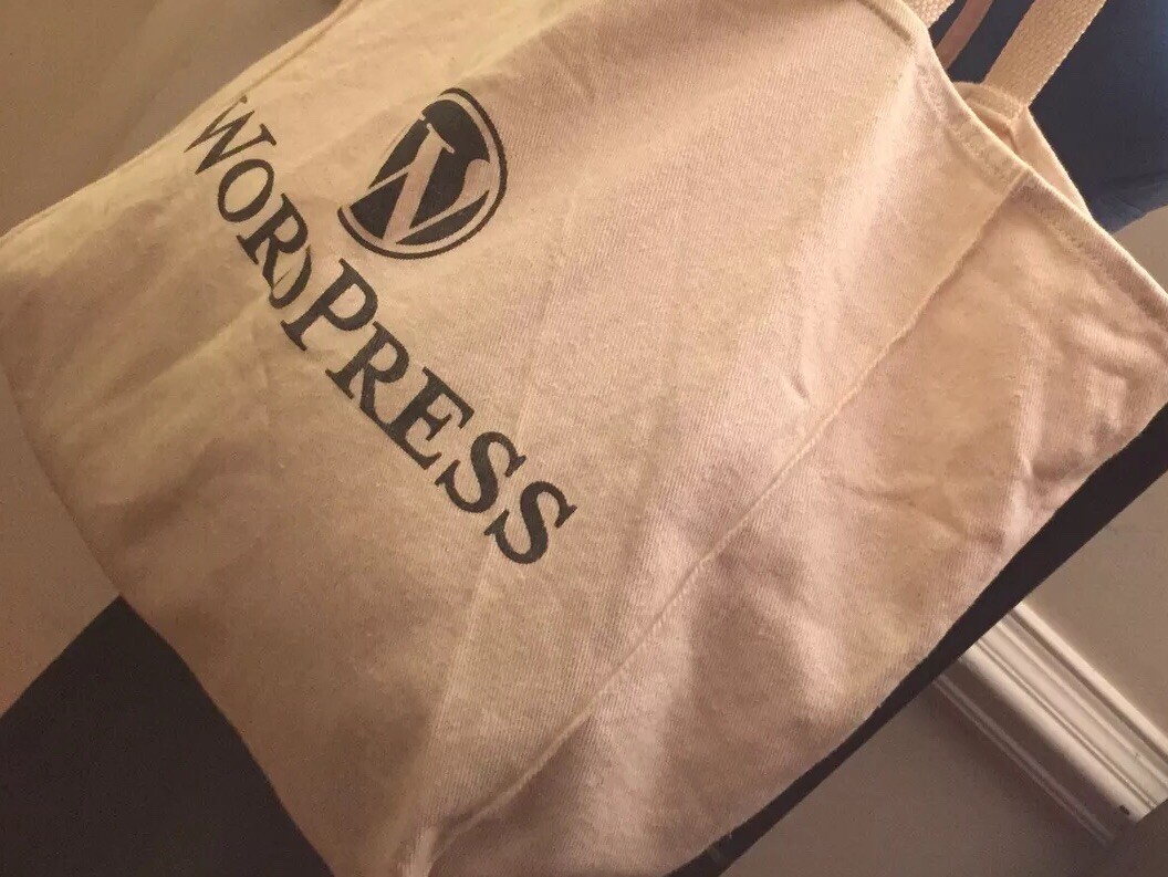 WordPress Sturdy Cotton Tote Shoulder Shopping Bag Website Hosting Tech Promo