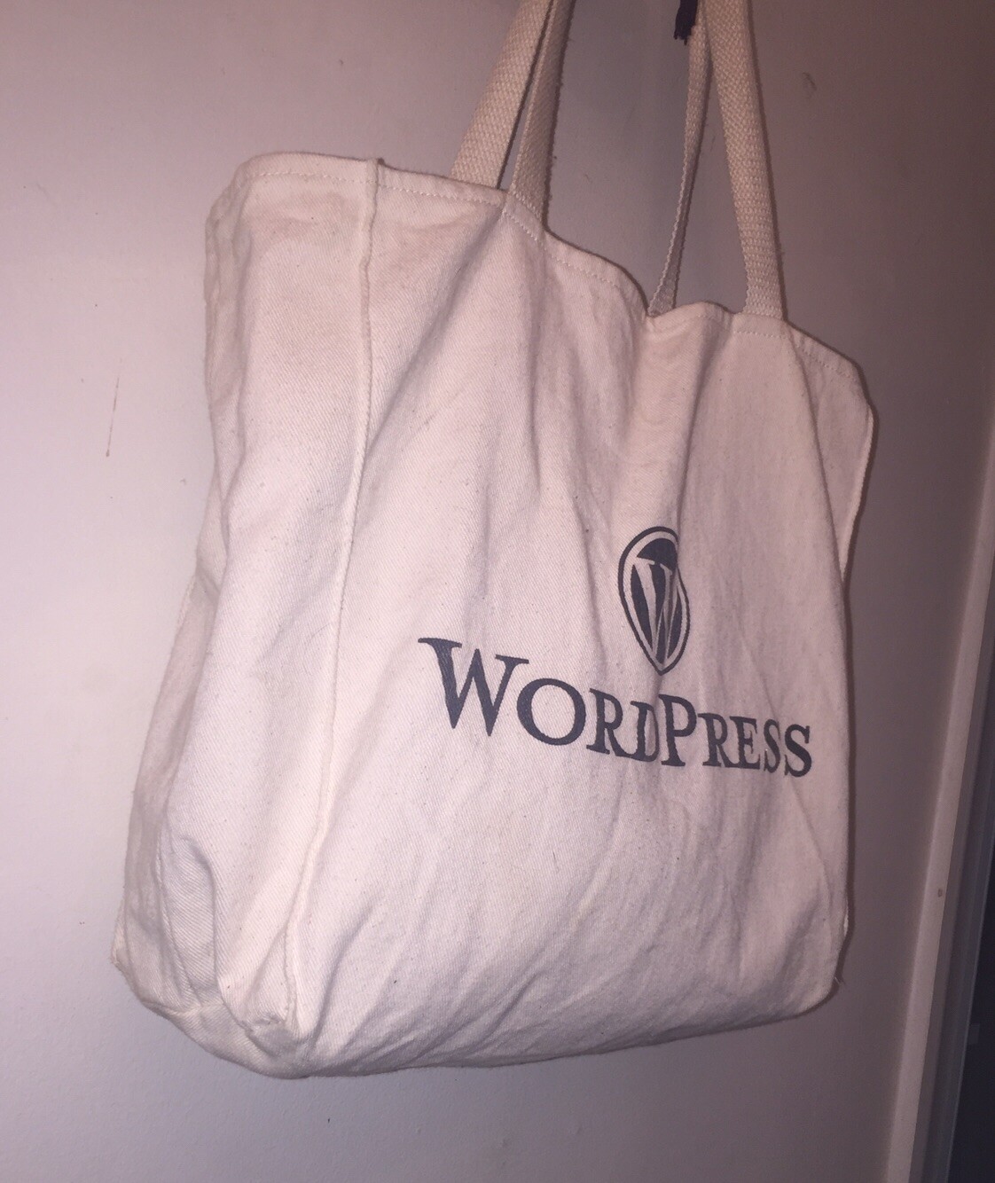 WordPress Sturdy Cotton Tote Shoulder Shopping Bag Website Hosting Tech Promo