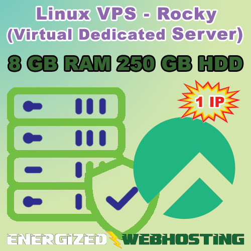 VPS Server RockyLinux USA Linux – 8GB RAM + 250GB Disk Space + 1Cores