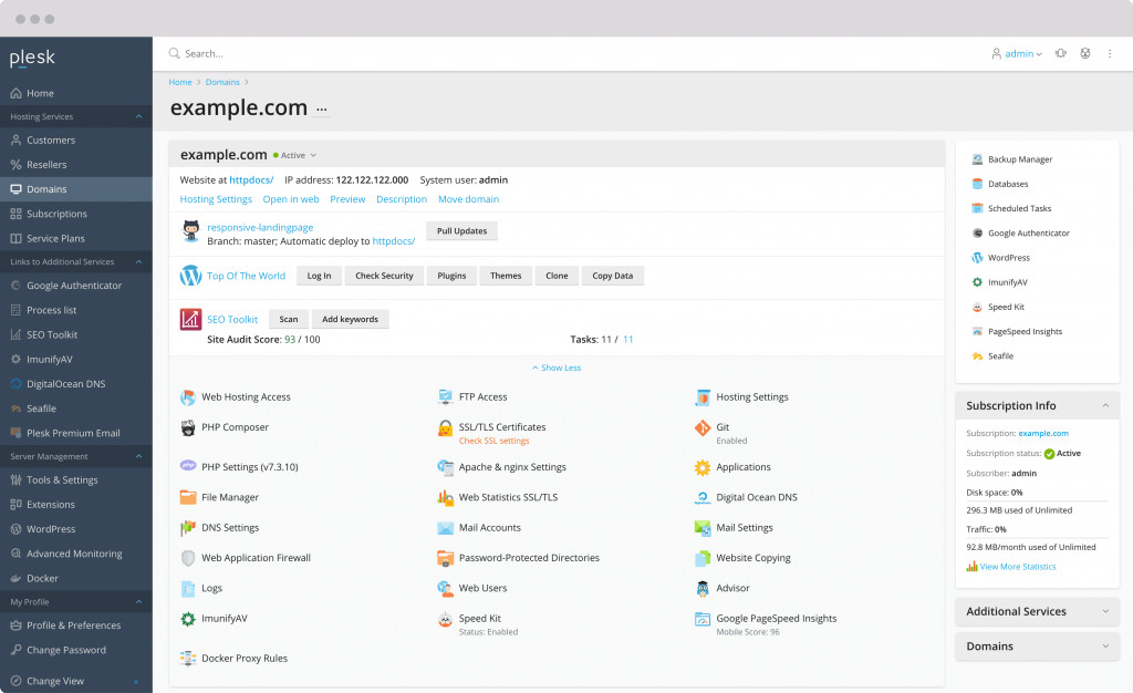 Plesk Web Pro Edition for VPS