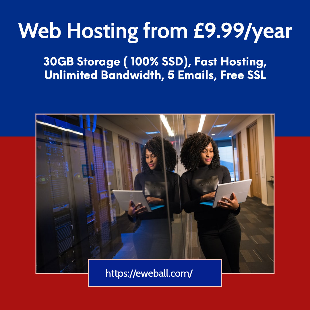 Web Hosting (Linux), £9.99/year – 30GB SSD, SSL, Emails, Secured, Lightning Fast
