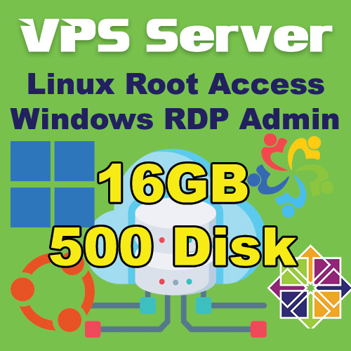 USA Linux VPS 16GB RAM + 500GB Disk 6 Core LIMITED QUANTITY 30 Day Renewable