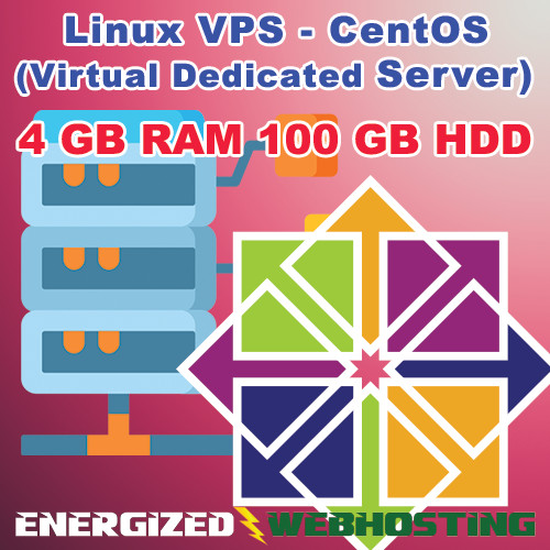 VPS Server CentOS Linux – 4GB RAM – 100 GB Storage – 1 Month