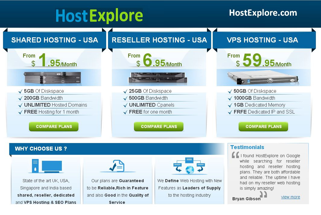 Reliable Shared Hosting in servers at USA / UK / Singapore / India -full support